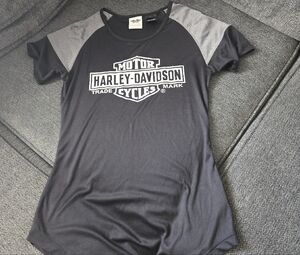 Harley-Davidson Women's Black and Gray Top